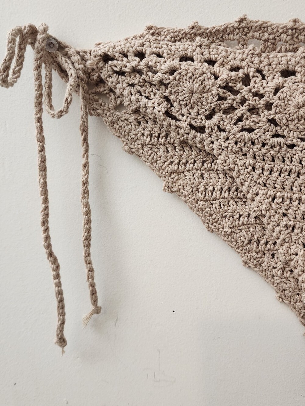 Crochet Bikini Bottoms Taupe Beige Beach Festival Boho Hippie Caribbean Islands - Picture 2 of 6